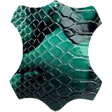 549 - черно-зеленая лаковая с тиснением под кожу крокодила