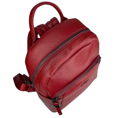 Женский рюкзак на молнии Karya из натуральной кожи KR6008-46 красный