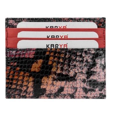 Кредитница 532 - красно-розово-черная лаковая з тиснением под кожу змеи из коллекции .