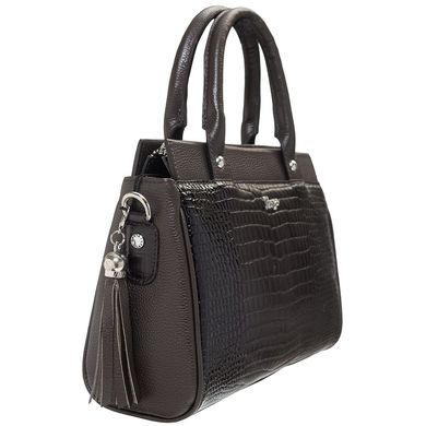 Женская сумка 501 - коричневая лаково-матовая с тиснением под кожу крокодила из коллекции .