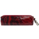 Шкіряна ключниця на блискавці з кільцем для ключів Karya 436-516-1 червона з чорним