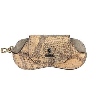 Футляр для окулярів Karya з натуральної шкіри KR3006-935 бежевий з коричневим