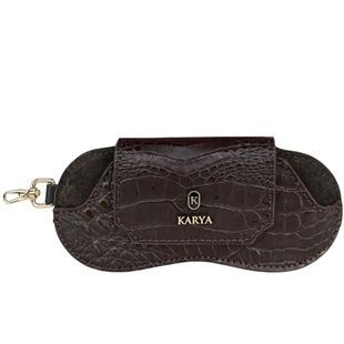 Футляр для очков Karya из натуральной тисненой кожи KR3006-633 коричневый