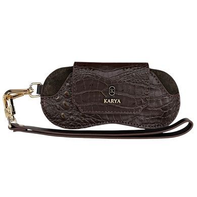 Футляр для очков Karya из натуральной тисненой кожи KR3006-633 коричневый