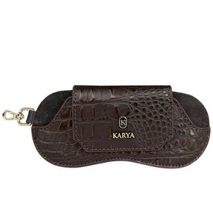 Футляр для очков Karya из натуральной тисненой кожи KR3006-633-1 коричневый