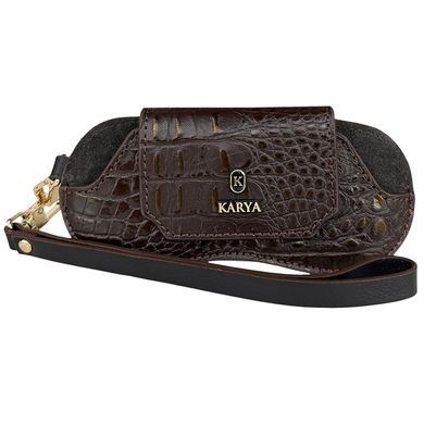 Футляр для очков Karya из натуральной тисненой кожи KR3006-633-1 коричневый