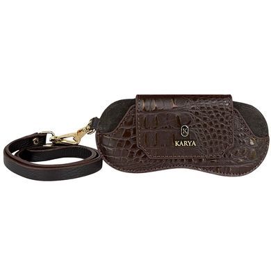 Футляр для очков Karya из натуральной тисненой кожи KR3006-633-1 коричневый