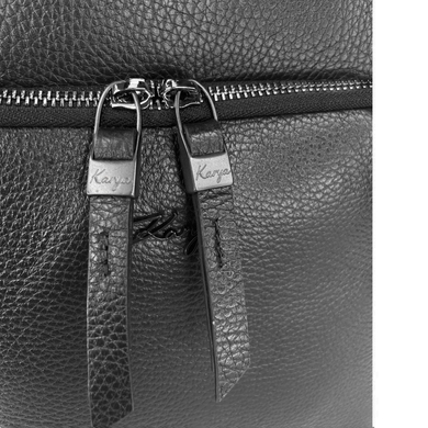 Женский рюкзак на молнии Karya из натуральной кожи 6008-45 черный