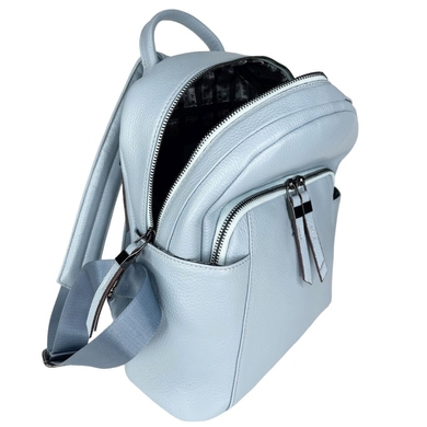 Жіночий рюкзак на блискавці Karya з натуральної шкіри 6008-101 блакитний