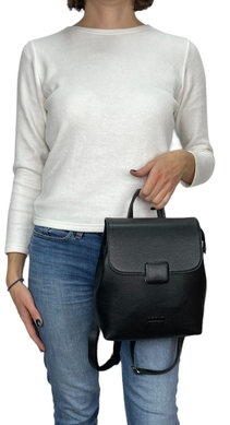 Женский рюкзак под клапаном Karya из натуральной кожи KR6022-45 черный
