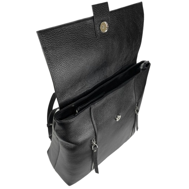 Женский рюкзак под клапаном Karya из натуральной кожи KR6021-45 черный
