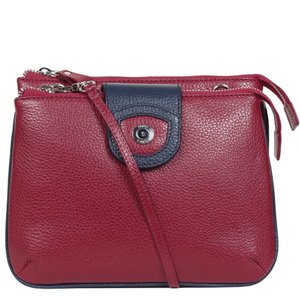 Женская сумка 46 - красная зернистая из коллекции .
