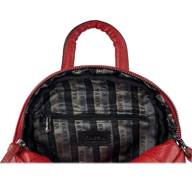 Женский рюкзак на молнии Karya из натуральной кожи KR6023-46 красный