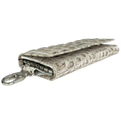 Ключница 526 – бежево-коричневая с тиснением под кожу крокодила. из коллекции .