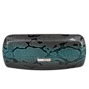 Футляр для окулярів Karya KR3005-020-2 лакована шкіра зелено-коричневого кольору