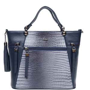 Женская сумка 44 - синяя зернистая из коллекции .