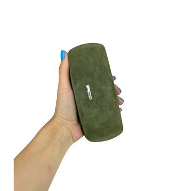 Футляр для окулярів Karya KR3005-9 замшева шкіра оливкового кольору